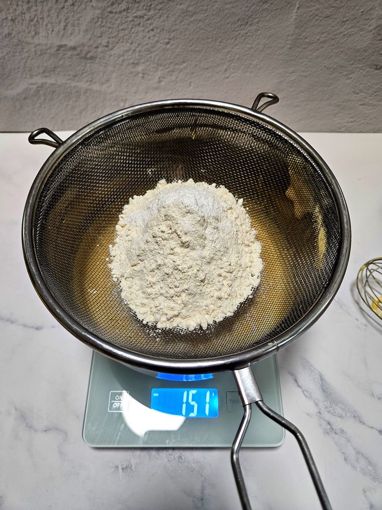 Sieving in the dry ingredient Sieving in the dry ingredient